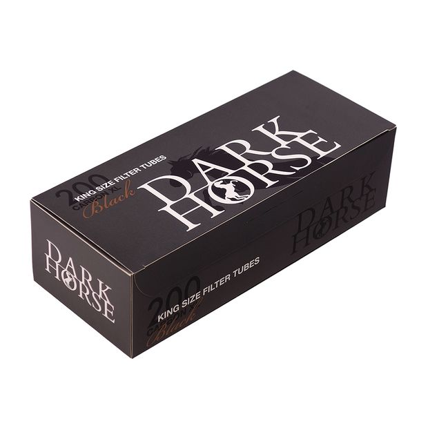 Dark Horse Carbon Black XL filter tubes,  24 mm filter with activated charcoal, 200 tubes per box