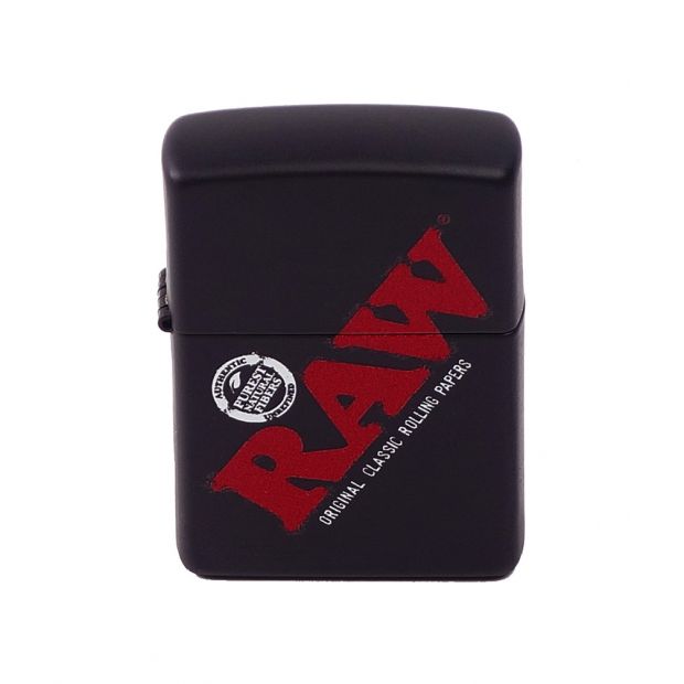 RAW Zippo Sturmfeuerzeug, mattschwarz und mit RAW-Logo