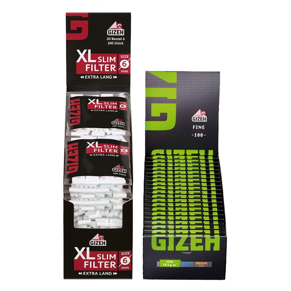 Bargain pack: 1 display GIZEH XL Slim Filters, 6 x 19 mm + 2 boxes GI,  47,95 €