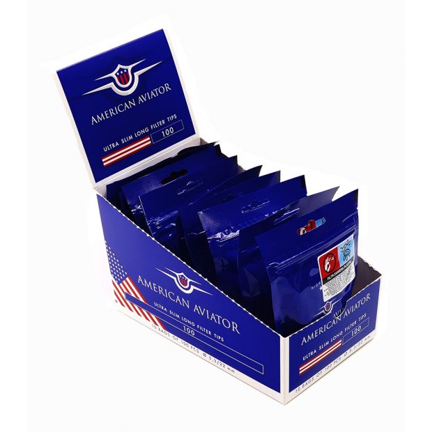 American Aviator Ultra Slim Long Filter Tips, 5,3 x 22 mm 4 boxes (40 bags)