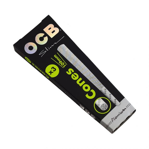 OCB Premium Slim Cones, 109 mm, pre-rolled with integrated tip 5 packages (15 cones)