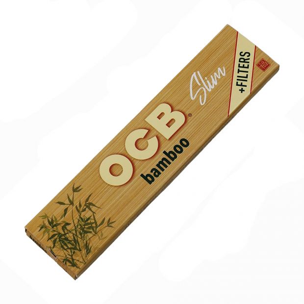 OCB Bamboo King Size Slim + Tips, 100% bamboo, sustainable production 8 booklets