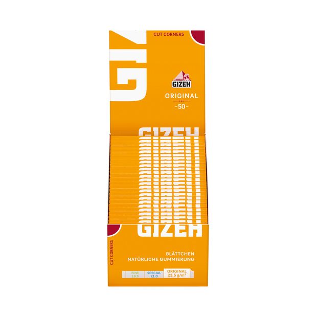 Gizeh Original gelb Blättchen Zigarettenpapier Papers Paper 50x Heftchen/Booklets (1 Box)