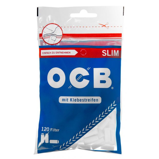 OCB Slim Filter, 6 x 15 mm, 120 filters per bag 5 bags (600 filters)