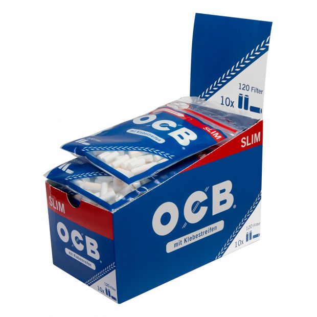 OCB Slim Filter, 6 x 15 mm, 120 filters per bag 5 boxes (50 bags)