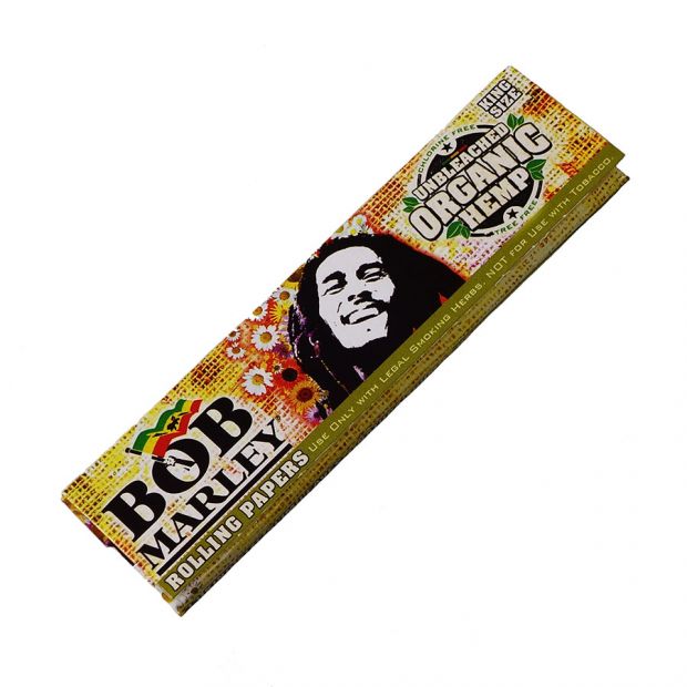 Bob Marley King Size Slim Organic Hemp Unbleached, 33 papers per booklet 10 booklets