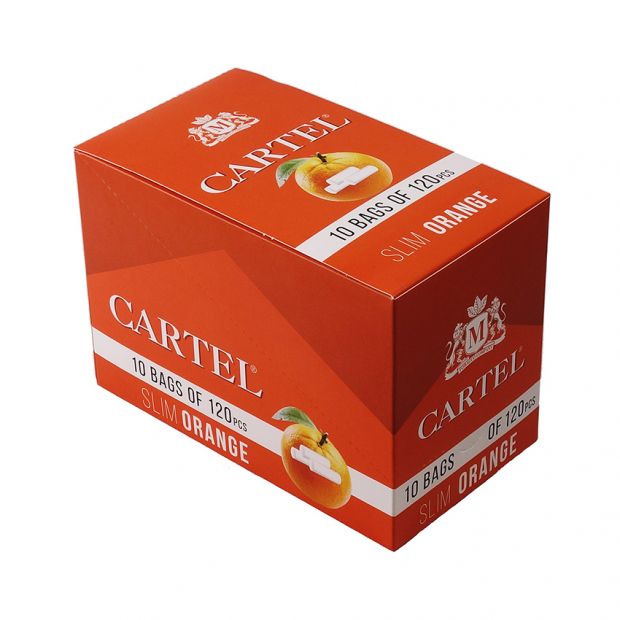 CARTEL Slim Filter Tips Orange, 6 x 15 mm 4 boxes (40 bags)