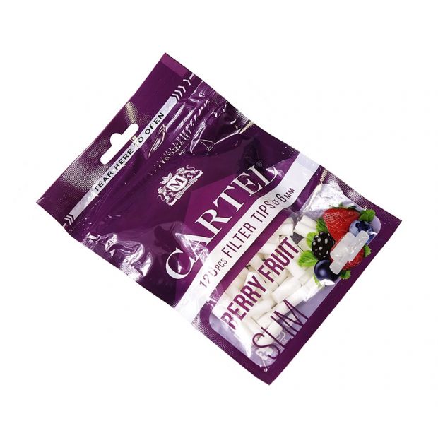 CARTEL Slim Filter Tips Purple, 6 x 15 mm 1 bag (approx. 120 filters)