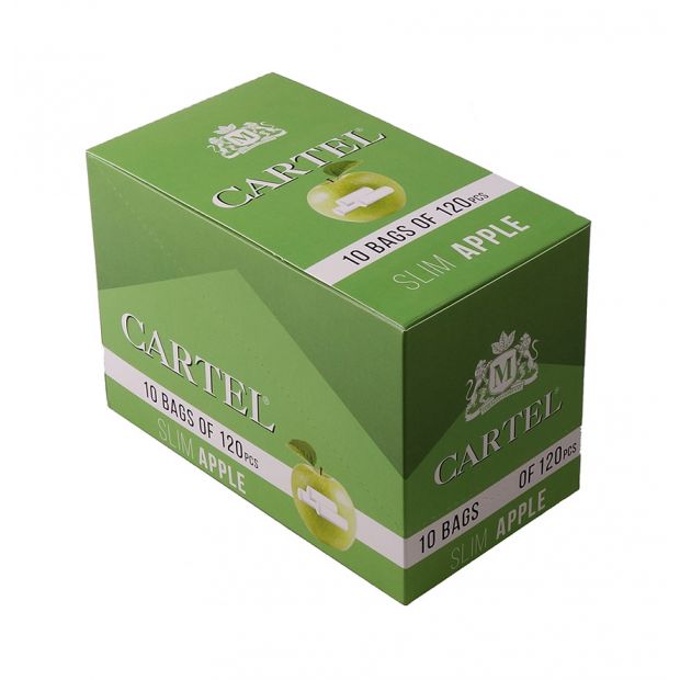 CARTEL Slim Filter Tips Apple, 6 x 15 mm 1 Box (10 Beutel)