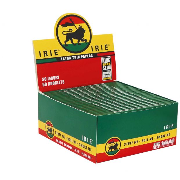 IRIE King Size Slim Extra Dnne Blttchen Rastafari Style 1 Box (50 Heftchen)