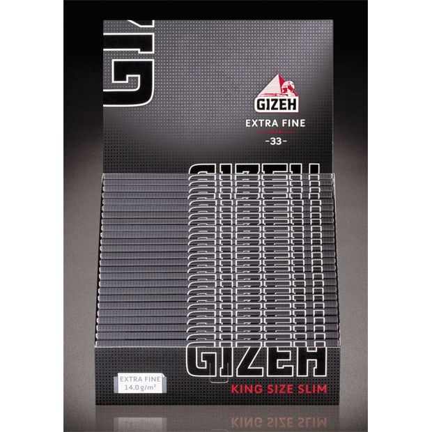 Gizeh Extra fine King Size slim cigarette rolling Papers black magnetic 10 booklets
