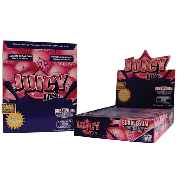 1 Box (24x) Juicy Jays King Size Papers Bubble Gum flavored